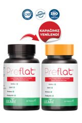 Preflat Preflat Lipaz, Proteaz, Amilaz ve Probiyotik İçeren 30 Kapsül 2'li Paket