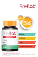 Preflat Preflat Lipaz, Proteaz, Amilaz ve Probiyotik İçeren 30 Kapsül 3'lü Paket