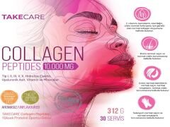 TAKECARE Tip I, II, III, V, X Collagen, Hidrolize Elastin, Hyaluronik Asit, Vitamin ve Mineraller içeren Aromasız Toz Kolajen 312 gr.
