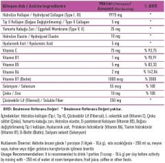 TAKECARE Tip I, II, III, V, X Collagen, Hidrolize Elastin, Hyaluronik Asit, Vitamin ve Mineraller içeren Aromasız Toz Kolajen 312 gr.