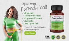 TAKECARE Herbal Bromelain 500mg, Alfa Lipoik Asit, C Vitamini, Kuersetin, Selenyum ve Krom İçeren 30 Tablet