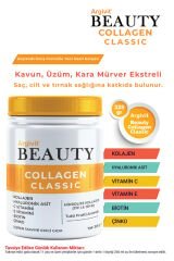 Argivit Argivit Beauty Collagen Classic Takviye Edici Gıda (Kolajen, Hyaluronik Asit, Vitamin C, Vitamin E, Biotin, Çinko, Kavun, Üzüm, Kara Mürver) 325 gr