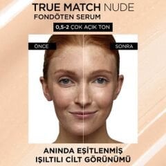 L'Oreal Paris True Match Nude Fondöten Serum 0.5 2 Very Light