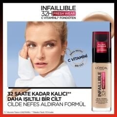 L'Oreal Paris Infaillible 32H Fresh Wear C Vitaminli Fondöten 130 True Beige