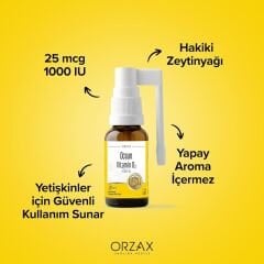Ocean Vitamin D3 1000 IU 20 ml Sprey 130 Puff, Takviye Edici Gıda