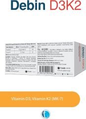 Debin D3K2 60 Yumuşak Kapsül