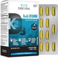 Zade Vital D3+K2 Vitamini İçeren Takviye Edici Gıda 30 Kapsül (1 x 30 Adet)