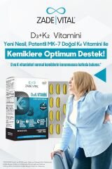 Zade Vital D3+K2 Vitamini İçeren Takviye Edici Gıda 30 Kapsül (1 x 30 Adet)