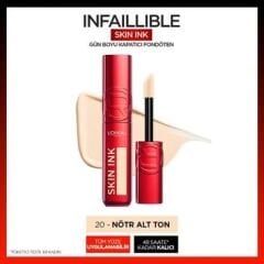 L'Oreal Paris Skin Ink Gün Boyu Kapatıcı Fondöten Nötr Alt Ton 20