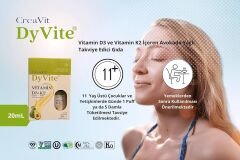 CreaVit DyVite Vitamin D3K2, Avokado Yağlı, Limon Aromalı Takviye Edici Gıda, 20 mL