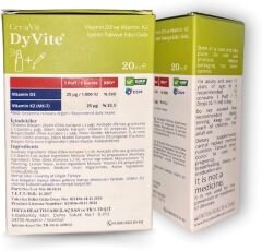 CreaVit DyVite Vitamin D3K2, Avokado Yağlı, Limon Aromalı Takviye Edici Gıda, 20 mL