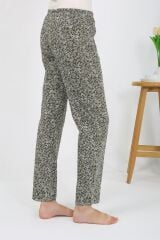 Akbeniz Kadın Penye Desenli Tek Alt Pijama 27533 Haki