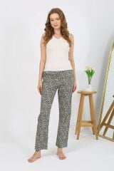 Akbeniz Kadın Penye Desenli Tek Alt Pijama 27533 Haki
