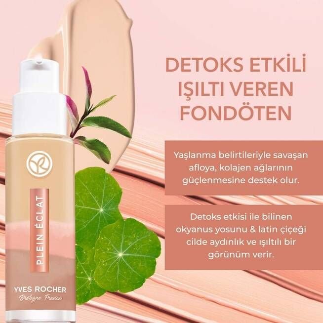 Detoks Etkili Işıltı Veren Fondöten  Parlaklık, koruma ve detoks etkisi 30 ml