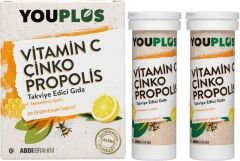 Youplus Vitamin C, Çinko & Propolis 20 Efervesan Tablet