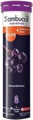 SAMBUCOL Plus Kara Mürver Ekstresi C Vitamini + Çinko Efervesan Gıda Takviyesi (1 x 15 Tablet)