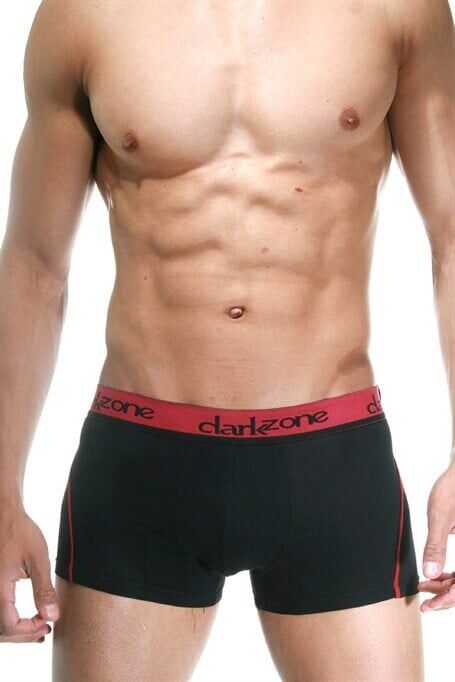 Bordo Çizgili Siyah Erkek Boxer XL