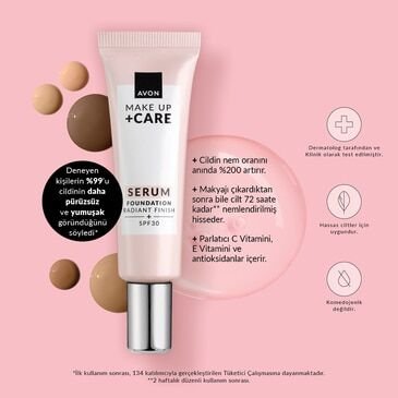 Avon Make Up + Care Serum Fondöten SPF30 245N