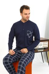 Akbeniz Erkek Uzun Kol Penye Lacivert Pijama Takımı 6861