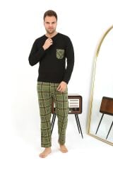 Akbeniz Erkek Uzun Kol Penye Siyah Pijama Takımı 6861