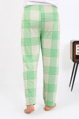 Akbeniz Erkek Ekoseli Desen Penye Tek Alt Pijama 27540 Yeşil