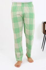 Akbeniz Erkek Ekoseli Desen Penye Tek Alt Pijama 27540 Yeşil