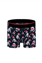Köpek Desenli Yılbaşı Erkek Boxer (Dijital Baskılı) M