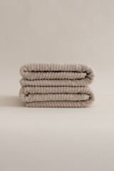 IVORY BEIGE WIRE MICRO FIBER 100% COTTON 2-PIECE HAND AND FACE TOWEL SET 50 X 90 - 50 X 90