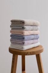 IVORY BEIGE WIRE MICRO FIBER 100% COTTON 2-PIECE HAND AND FACE TOWEL SET 50 X 90 - 50 X 90