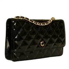Black Patent Leather Women's Crossbody Bag