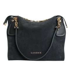 Navy Blue Suede Women's Shoulder Bag