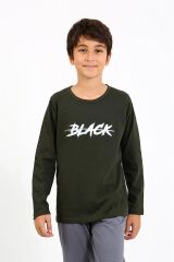 Akbeniz Erkek Çocuk Uzun Kol Penye Pijama Takım 20437 Haki