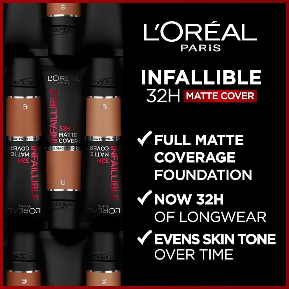 L'ORÉAL PARIS Infaillible 24H Matte Cover Yüksek Kapatıcı Fondöten 260 Golden Sun, 30 ml