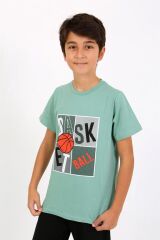 Akbeniz Erkek Çocuk Kısa Kol Penye Pijama Takım 20758 SuYeşili