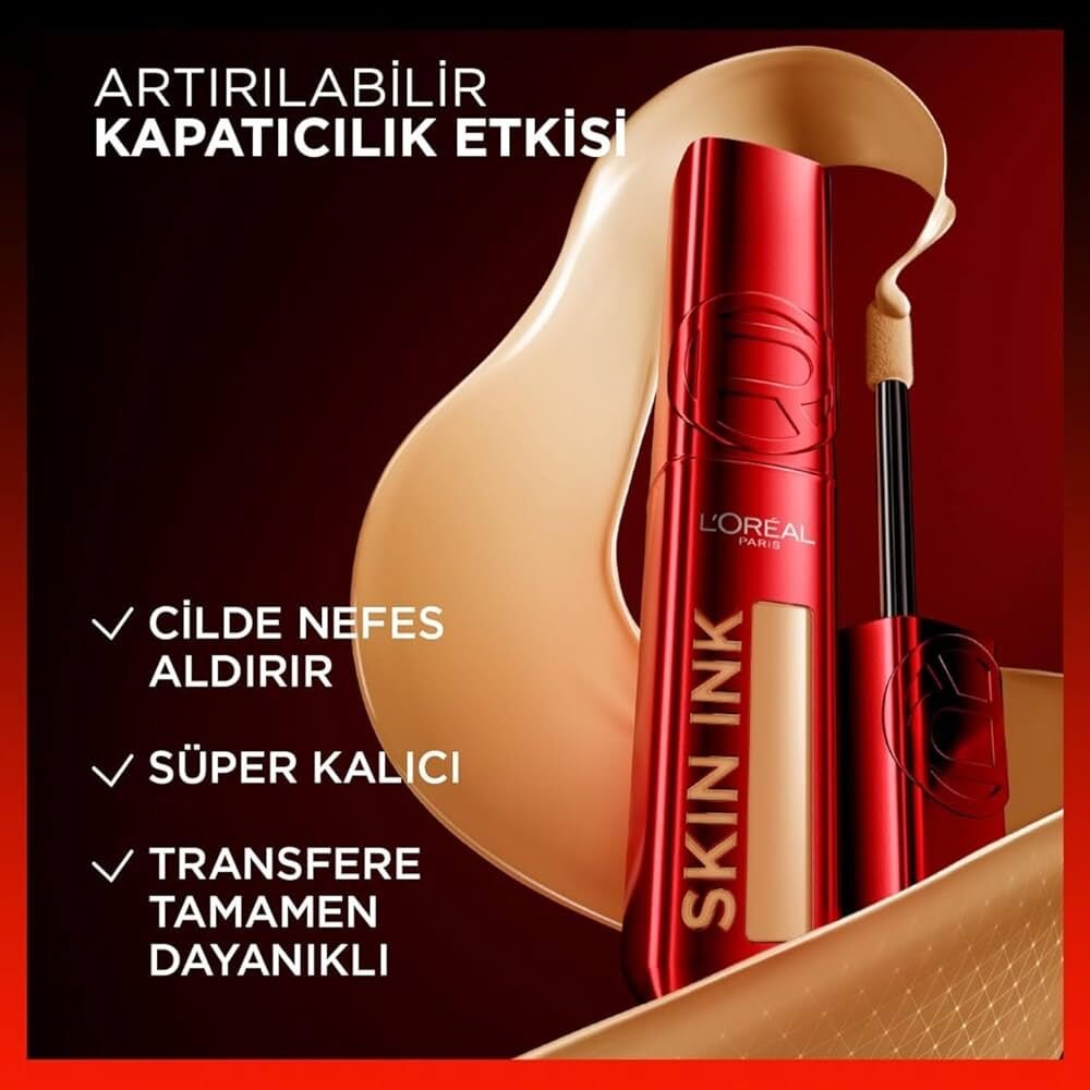 L'Oréal Paris Skin Ink Gün Boyu Kapatıcı Fondöten - Sıcak Alt Ton 100