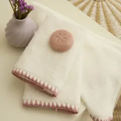 Cashmere Home Pure 3-Pack Mussel Stitched Hand Towel Rose 30x50 cm