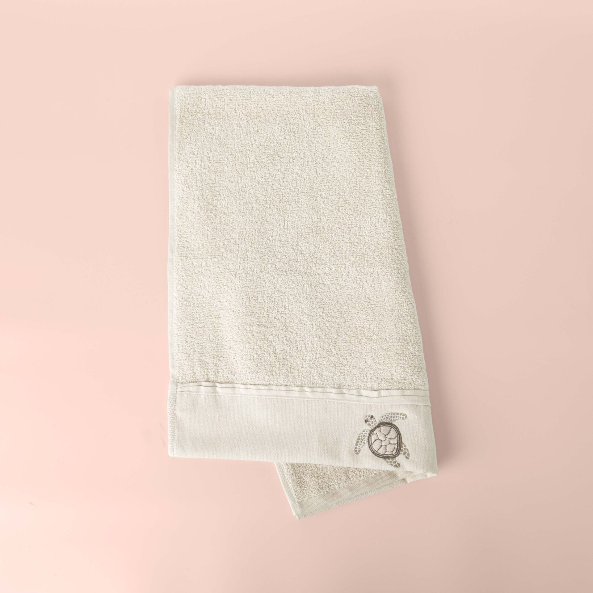 Linens Turtles Cotton Face Towel 50x85cm Beige