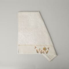 Linens Fleurs Bamboo Face Towel 50x85 Cm Ecru