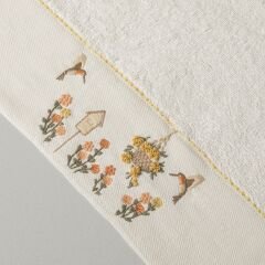 Linens Fleurs Bamboo Face Towel 50x85 Cm Ecru