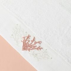 Linens Coral Bamboo Face Towel 50x85 Cm White