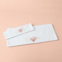Linens Coral Bamboo Face Towel 50x85 Cm White