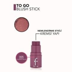 Flormar To Go Nemlendirici Etkili & Işıltılı Kremsi Stick Allık - 005 Charming Mauve