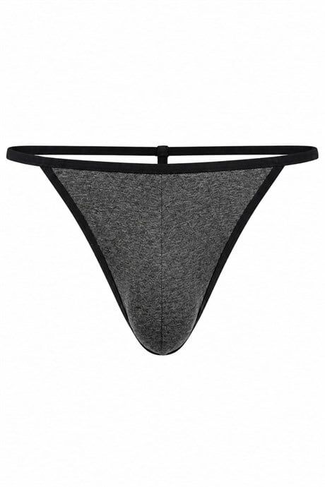 Erkek Fantezi Antrasit Pamuklu String XL