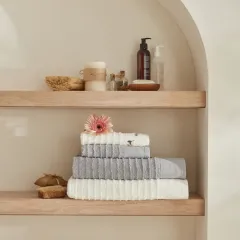 Karaca Home Allen 100% Cotton Hammam Set Cream Gray