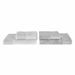 Karaca Home Edna 4 Piece Bath/Head Towel Hammam Set Blush Gray