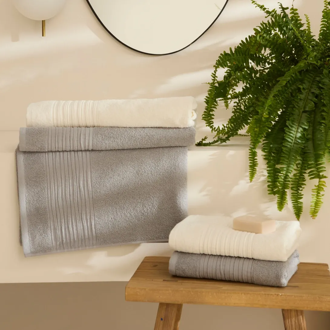 Karaca Home Line Soft %100 Pamuk 4 Parça Hamam Seti Ekru-Gri