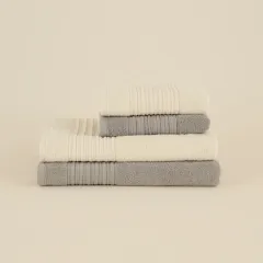 Karaca Home Line Soft %100 Pamuk 4 Parça Hamam Seti Ekru-Gri
