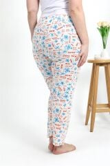 Akbeniz Kadın Pamuklu Büyük Beden Alt Pijama 27558 Ekru
