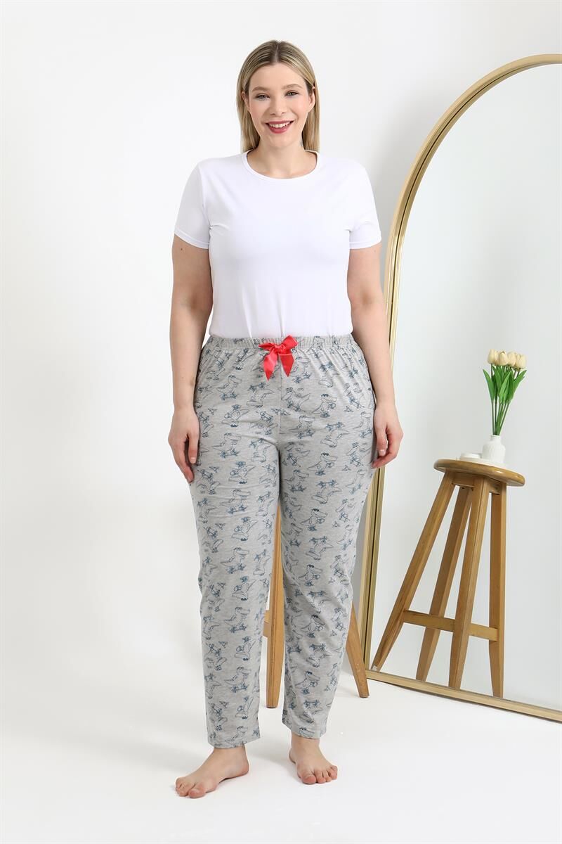 Akbeniz Kadın Pamuklu Büyük Beden Alt Pijama 27558 Gri