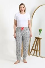 Akbeniz Kadın Pamuklu Büyük Beden Alt Pijama 27558 Gri